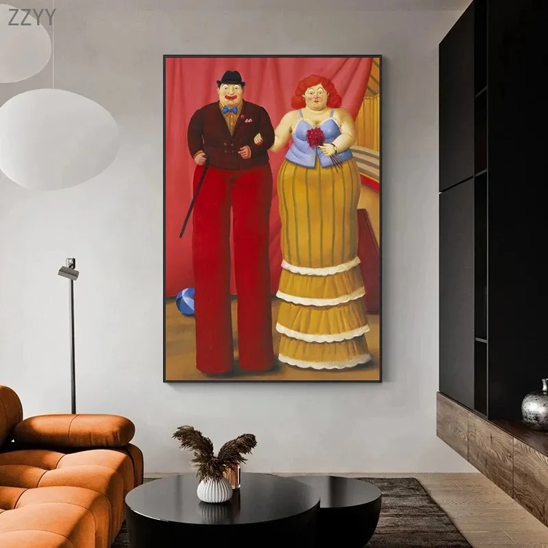 Фернандо Ботеро знаменитая картина маслом на холсте толстая пара танцующая постер и принт настенная картина для гостиной украшение дома213S