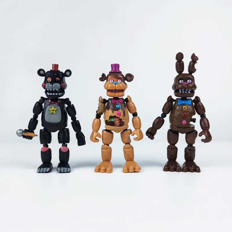 Game FNAF Toys Bonnie Foxy Fazbear Bear Action Figure Dolls Five Night Toy with Light For Children Christmas Gift 220531