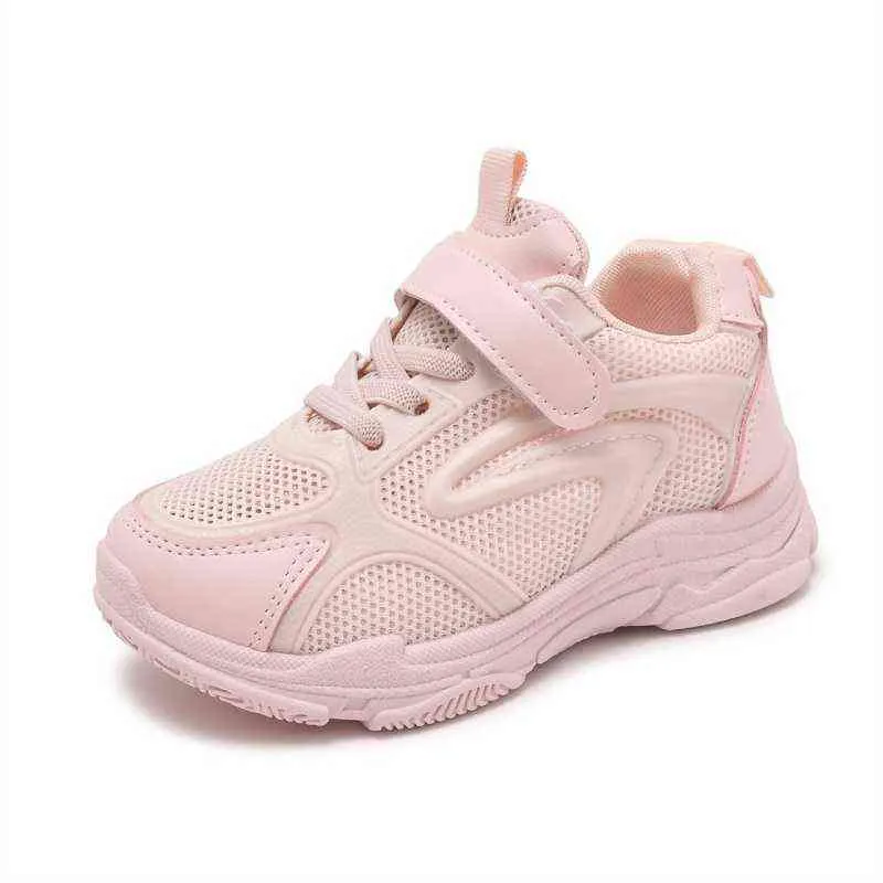 2021 Barn sneakers för pojklöpare Autumn Shoes Kids School for Girls Breattable Mesh Sports Shoes 3 5 6 8 9 10 11 12 Year G220527