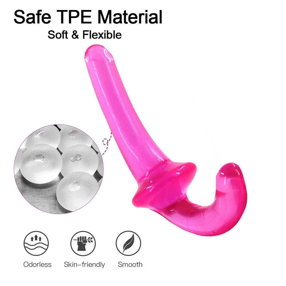 Crystal dildo strapless dubbele penetratie g spot anale vaginale massage stimulator strapon erotisch sexy speelgoed voor twee lesbian6944445