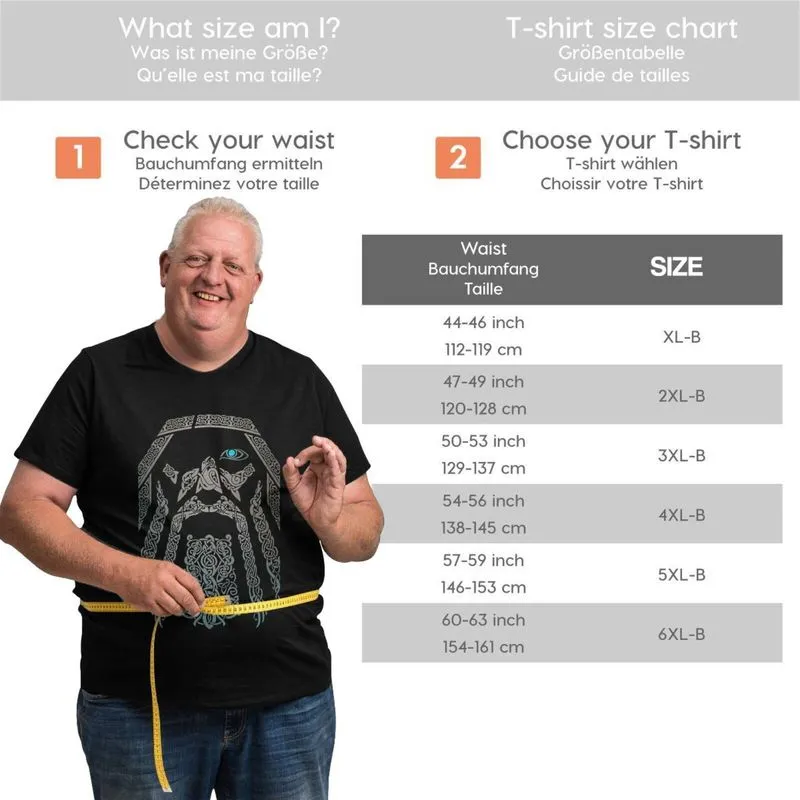 KANPA 100% Pamuk Viking Grafik T Shirt Büyük Uzun Boylu Adam Boy T-Shirt Artı Boyutu Üst Tee Erkek Gevşek Büyük Üst Giyim 220408
