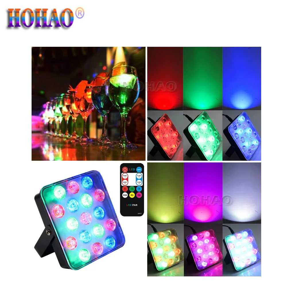 Mini-Quadrat-Flachbildschirm-Färbe-Par-Licht, 17 Stück, RGB-Vollfarbe, gemischte Farbe, klare Leiste, geeignet für Hochzeitsbühne