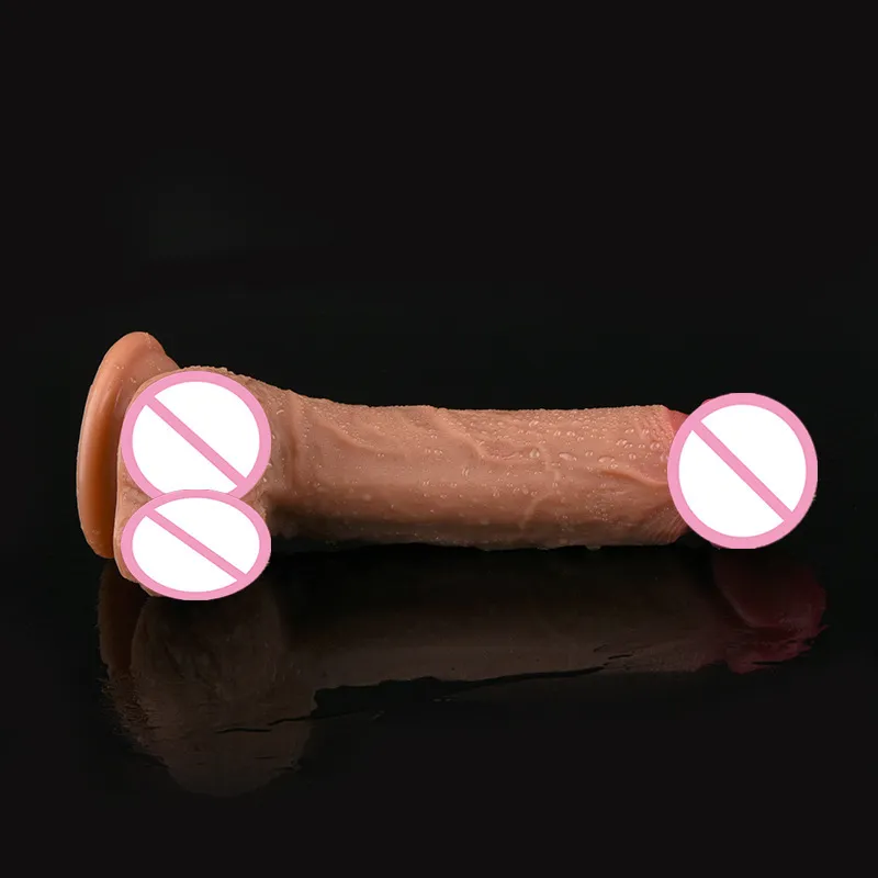 Płynny silikonowy prawdziwy dildo mięśni Dildo Sexy Penis Toy Masaż dla dorosłych
