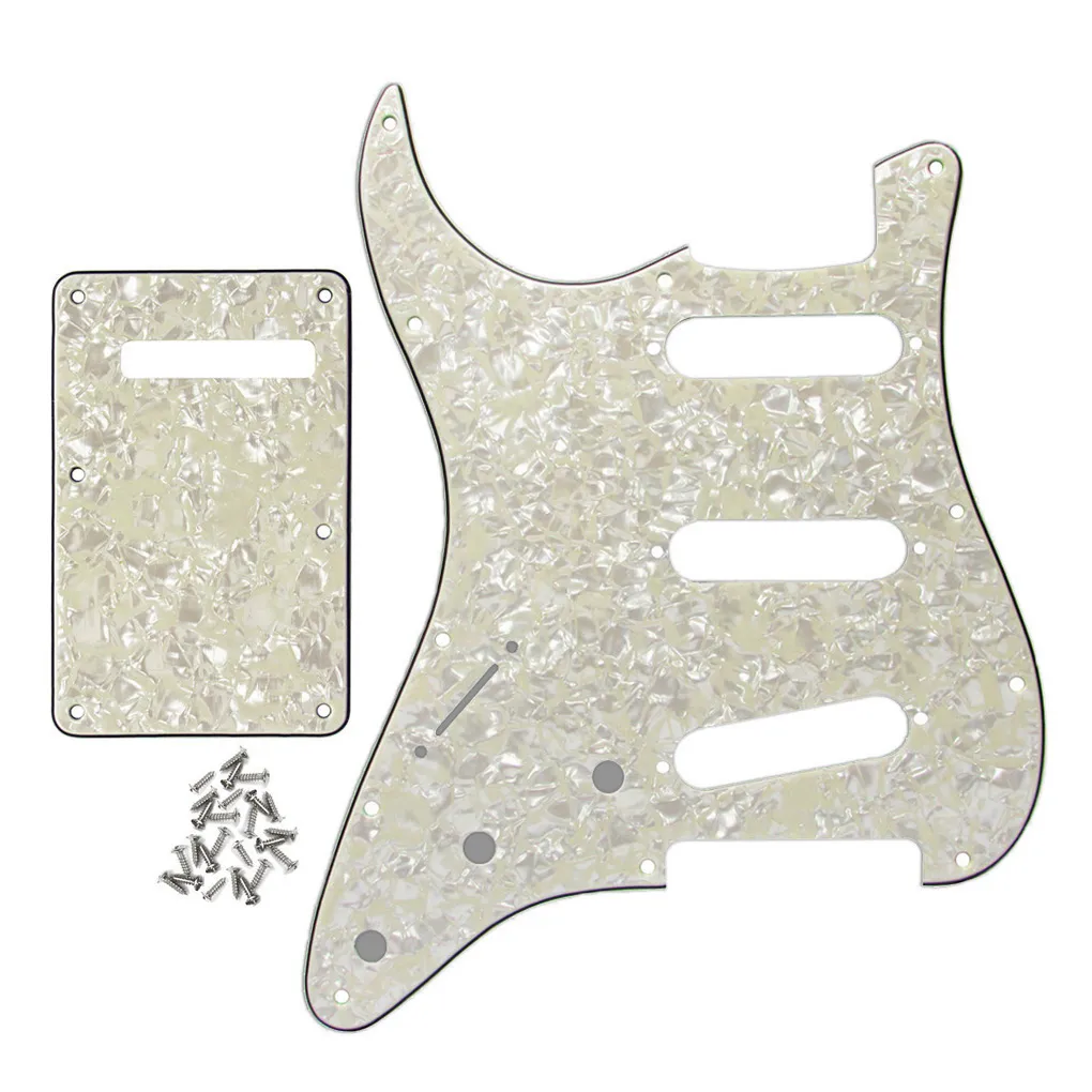 1 مجموعة أعسر 11 ثقوب SSS الغيتار Pickguard صفيحة الخدش مسامير الخلفية لؤلؤة لؤلؤة لقطع غيار كهربائية