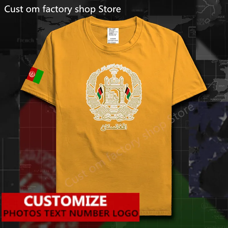 아프가니스탄 아프가니스탄 국가 플래그 티셔츠 무료 커스텀 저지 DIY 이름 번호 100면 T 셔츠 AFG Islam Pashto 220616GX
