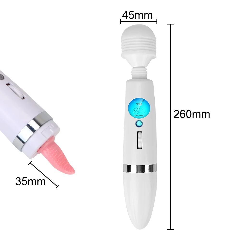 9モード9速度GスポットLCDスクリーンクリトリス刺激装置マッサージャー猫を舐めるビッグマジックワンドバイブレーター女性のためのセクシーなおもちゃ