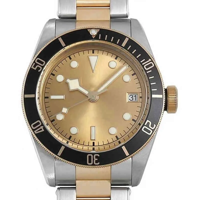 huiya06 Klassiek herenhorloge, automatische kalenderdatum, 41 mm, premium roestvrijstalen armband, saffier, automatisch uurwerk, waterbestendig244g