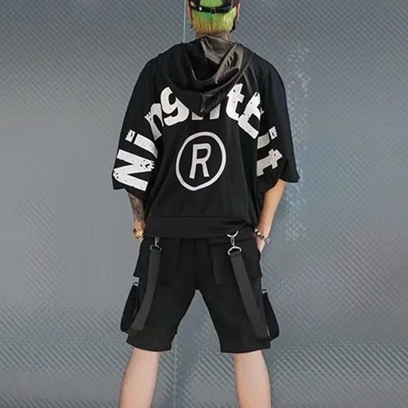 Summer Men Men TechWear Japońskie harajuku modne szorty streetwearowe dla męskich joggerów hip -hopowe spodnie workowate odzież 220705