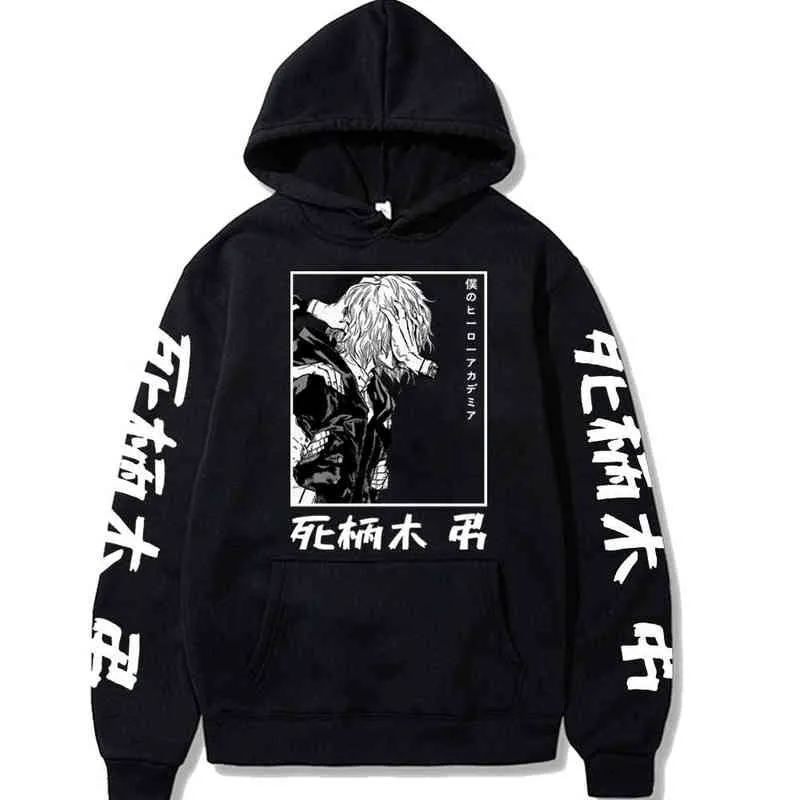 Mode roliga mäns pullover hoodies japanska anime min hjälte akademi tomura shigaraki grafik unisex överdimensionerad sweatshirt g220429