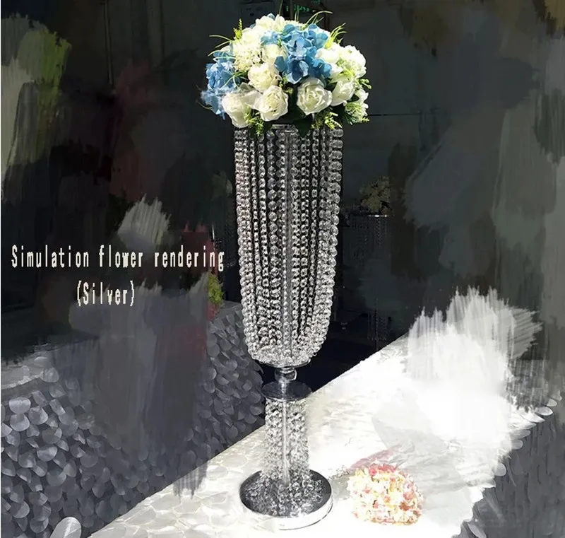 80cm 100cm acryl kristal bruiloft decoratie bloem bal houder tafel middelpunt vaas standaard kristallen kandelaar partij C0720G02244J