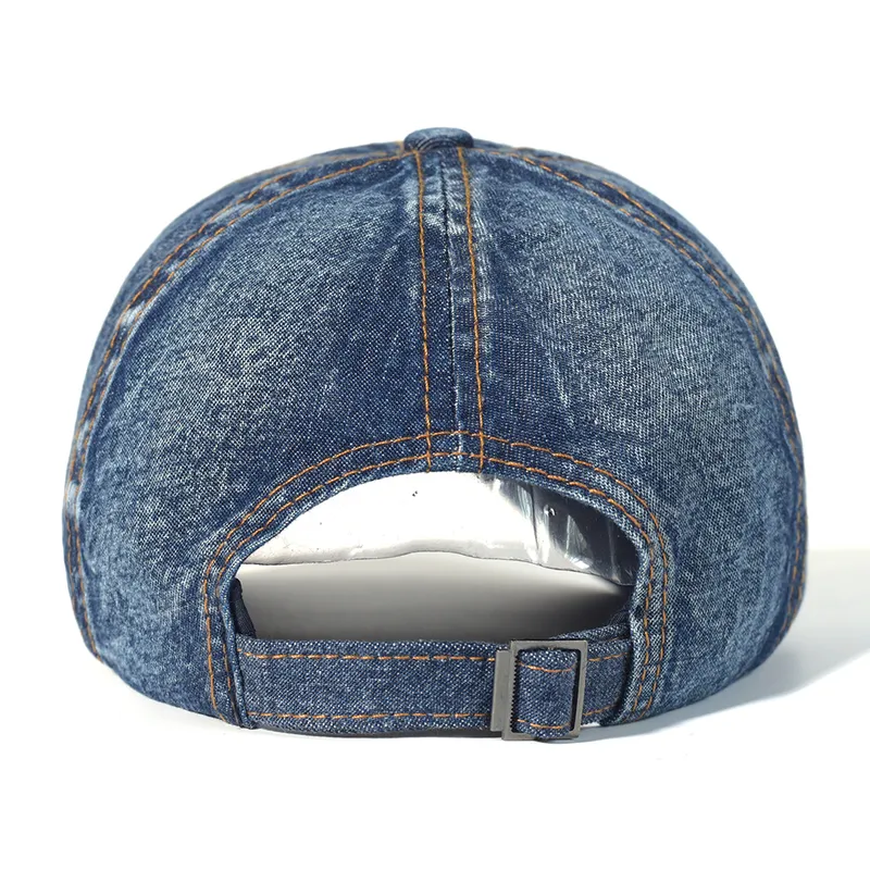 Berretto da baseball vintage in cotone lavato da uomo e da donna in denim, cappello da papà regolabile stile camionista a basso profilo 220318