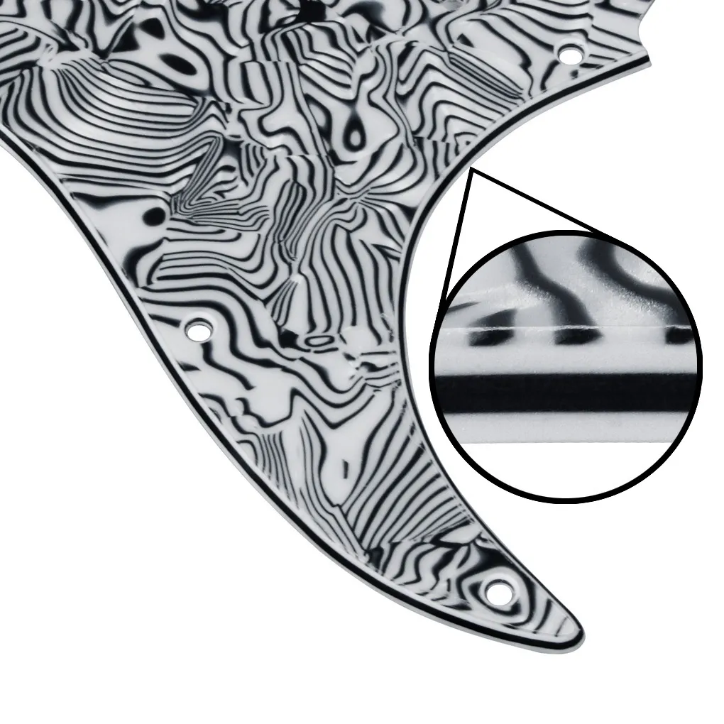 11 buracos SSS Guitar Pickguard Scratch Plate Zebra Stripe 4Ply com parafusos para peças de guitarra elétrica