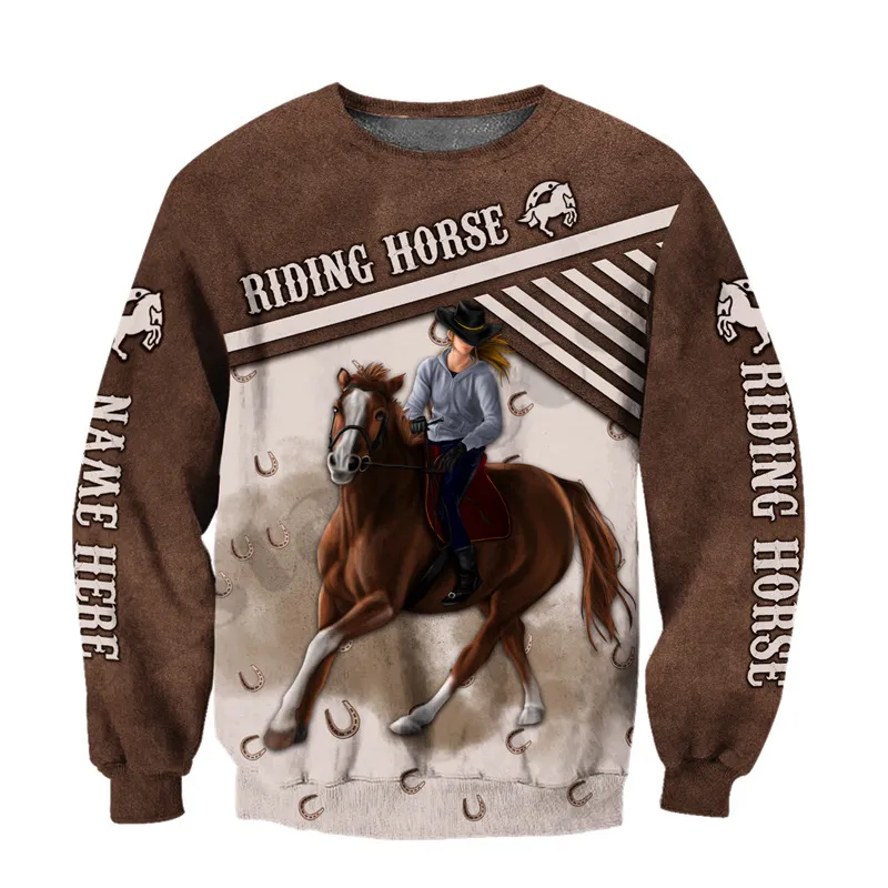 Plstar Cosmos 3dprint Est spersonalizowane imię Riding Horse unikalne unisex mężczyzn kobiety Hraajuku Streetwear Hoodies Zip Bluza 1 220713