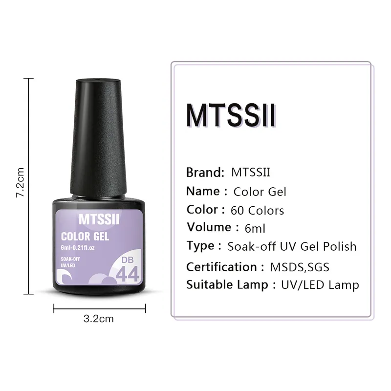 Mtssii 2560-teiliges Farb-Nagellack-Set, Glitzer-Pailletten, Soak-Off-UV-Semi-Permanent-UV-Gel-Kit mit mattem Basis-Decklack 2206065994206