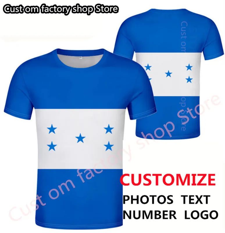 Honduras t Shirt DIY مجانًا مخصصًا رقمًا مخصصًا قبعة T Shirt Nation Flags Hn Country Print P o Honduran Spanish Clothing 220616