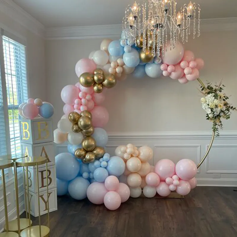 Macaron White Pink Blue Gold Balloon For Arch Kit Wedding Birthday Boy Or Girl Baby Shower DIY Party Decoration Balloon Garland 220523