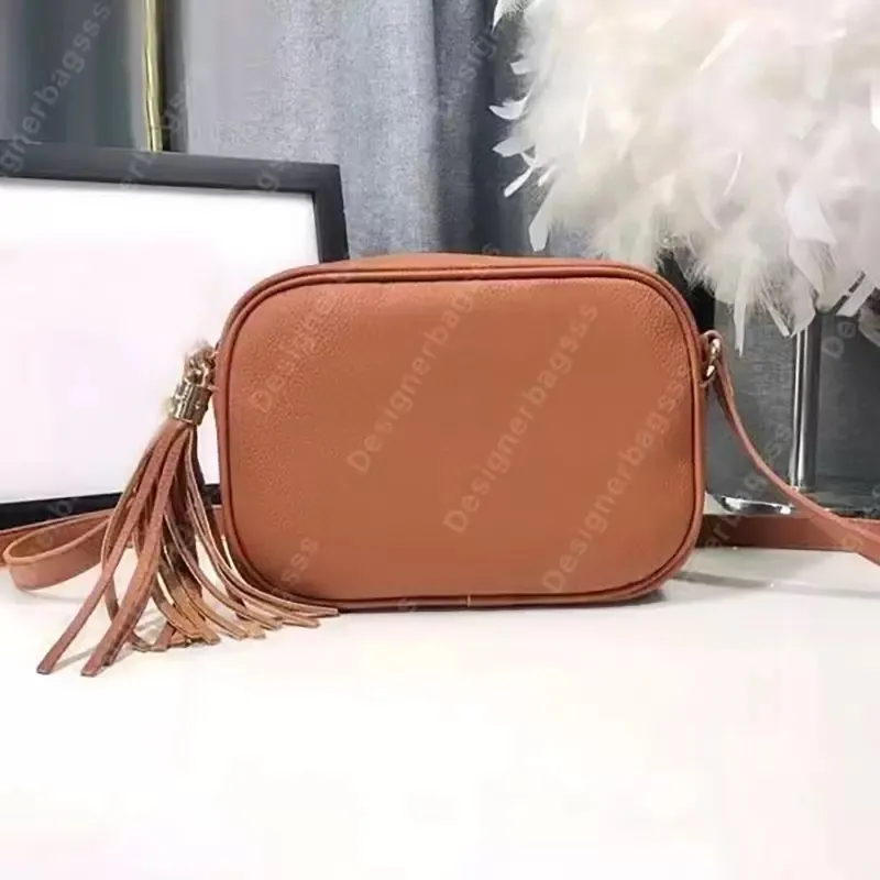 Soho Małe skórzane worki dyskotekowe designerka kamera torby na ramię oryginalne skórzane kobiety messenger crossbody frędzle torebki siodle EM289B