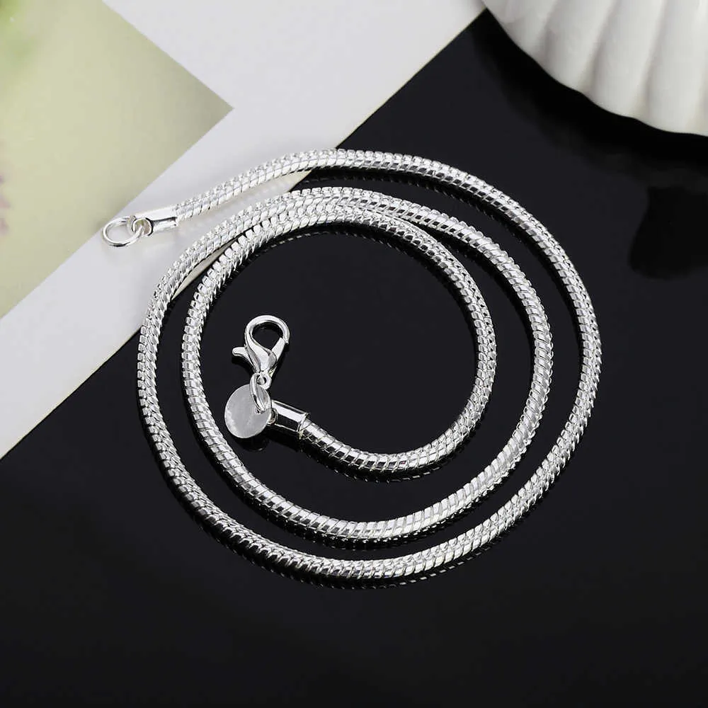 Серебро 40-75см 925 1 мм/2 мм/3 мм ожерелье с твердой цепью для мужчин Женщины модные украшения подвеска7027626