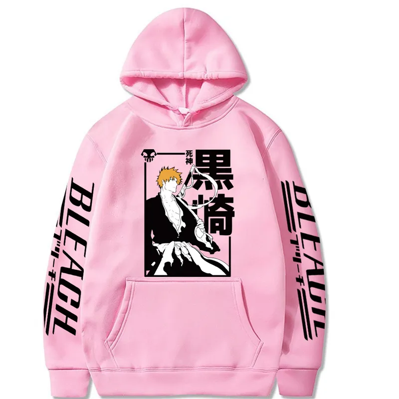 Bleach Anime Hoodie Kurosaki ichigo Partsed Thiftsirts Мужчины и женщин Повседневная Спорт Пуловер Топ 220402