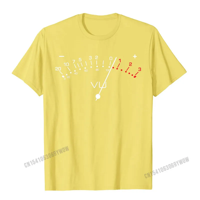 cosieClassic Short Sleeve Tops T Shirt Autumn Coupons O Neck 100% Cotton Fabric T Shirts Student T Shirt Casual VU Meter Sound Engineer DJ Hi Fi Analog Audio Lover Design T-Shirt__1080 yellow