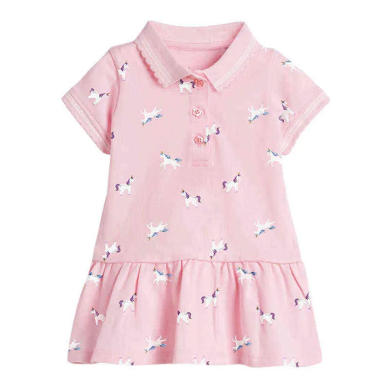 Little Maven Frocks for Girls Summer Baby Girl Barn Kläder Småbarn Bomull Strawberry Print Dress for Kids 2-7 år G220506