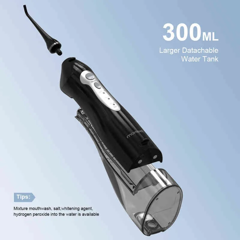 Mornwell HF-5 Oral Irrigator Portable Water Dental Flosser USB RECHARGABLE JET FLOSS TOME PICK 4 TIP 300ML 3 MODELLER 220601