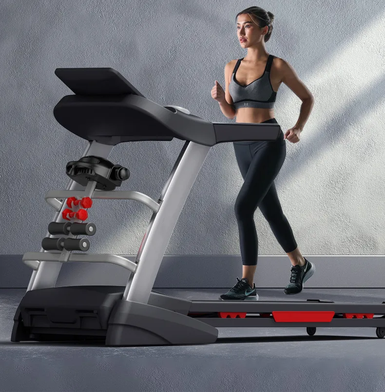 Household Medium And Large Multi-functional Foldable Shock-absorbing Slope Indoor Fitness Sports Equipment Electric Treadmill