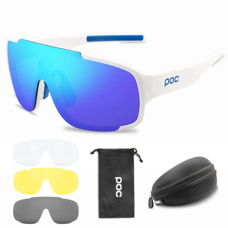 Lunettes de soleil Lunettes POC DO BLADE 4 lentilles Set VTT Lunettes de cyclisme Hommes Femmes Vélo Lunettes de vélo Sport de plein air Lunettes de soleil UV400 Lunettes180o