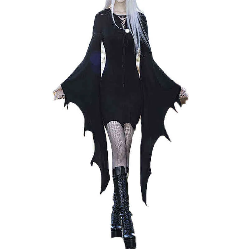 Cosplay dla dorosłych Come Medieval Forest Elf Witch Gothic Punk Vintage Come Sexy Halloween Carnival Party Dress L220714