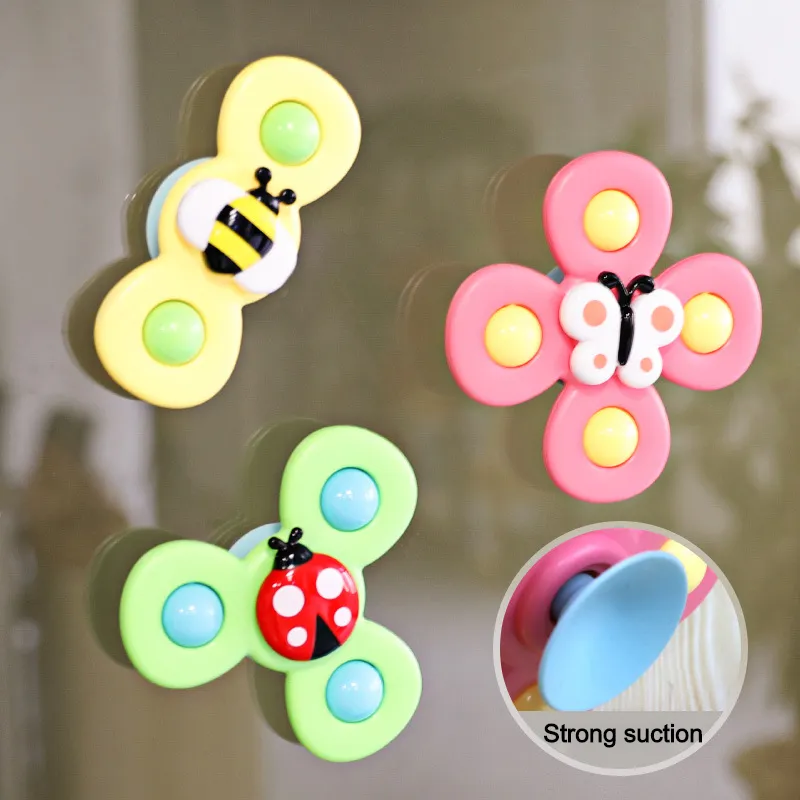 Baby cartoon insect fidget spinner kinderen speelgoed kleurrijk gyro speelgoed relief stress educatief vingertip speelgoed voor kinderen verjaardag cadeau 220531