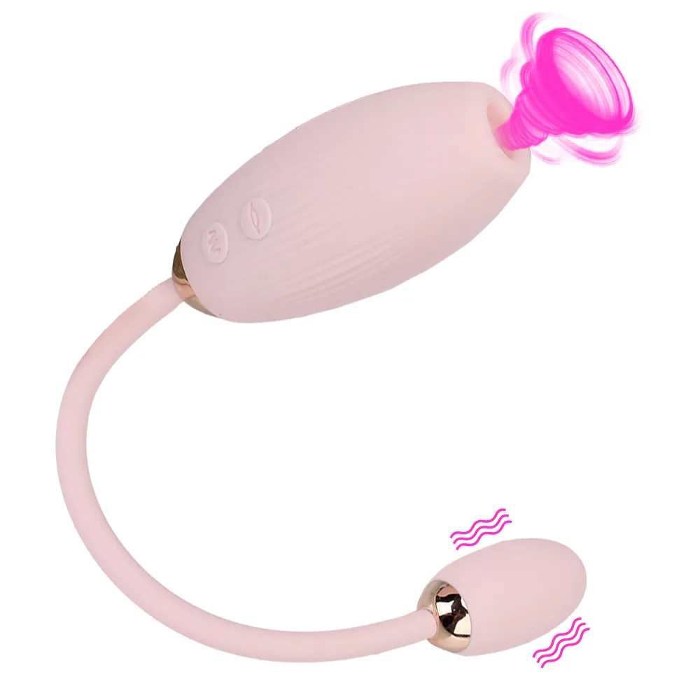 Vaginal sugande vibrator för kvinnor 7 Frekvens Nippel Massage G SPOT DUBBEL Huvud Klitoris Stimulera sexiga leksaker Vuxna produkter