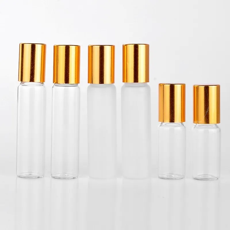 /lote 5ml 10ml Rolagem de garrafa de perfume reabastecida em garrafas para óleos essenciais frasco de perfume vazio garrafa de rolo de amostra 220726