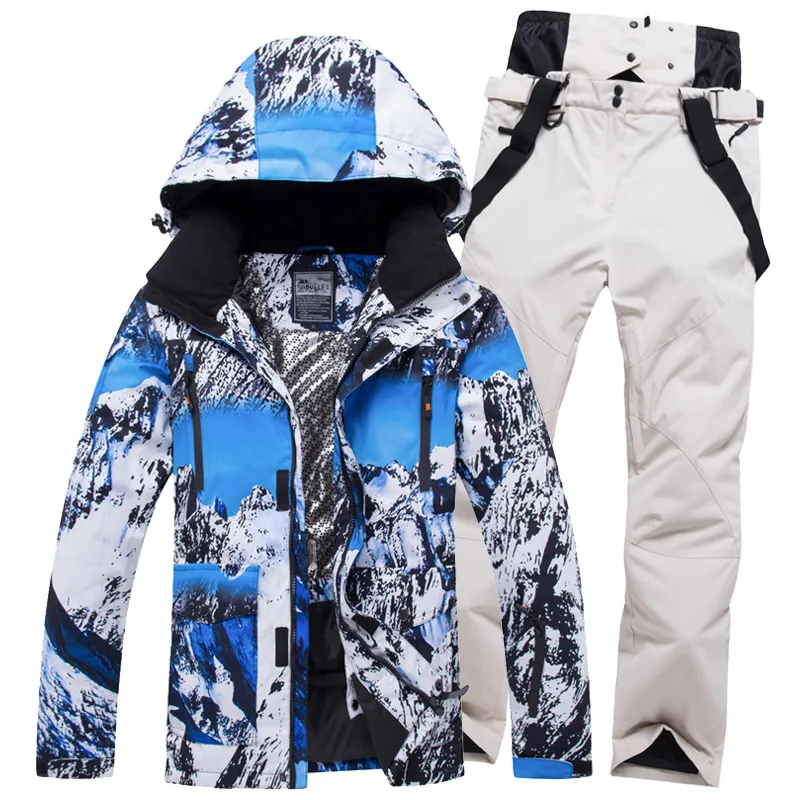 Terno de esqui masculino inverno quente à prova de vento à prova d'água esportes ao ar livre jaquetas de neve e calças equipamentos de esqui jaqueta de snowboard homens 220812