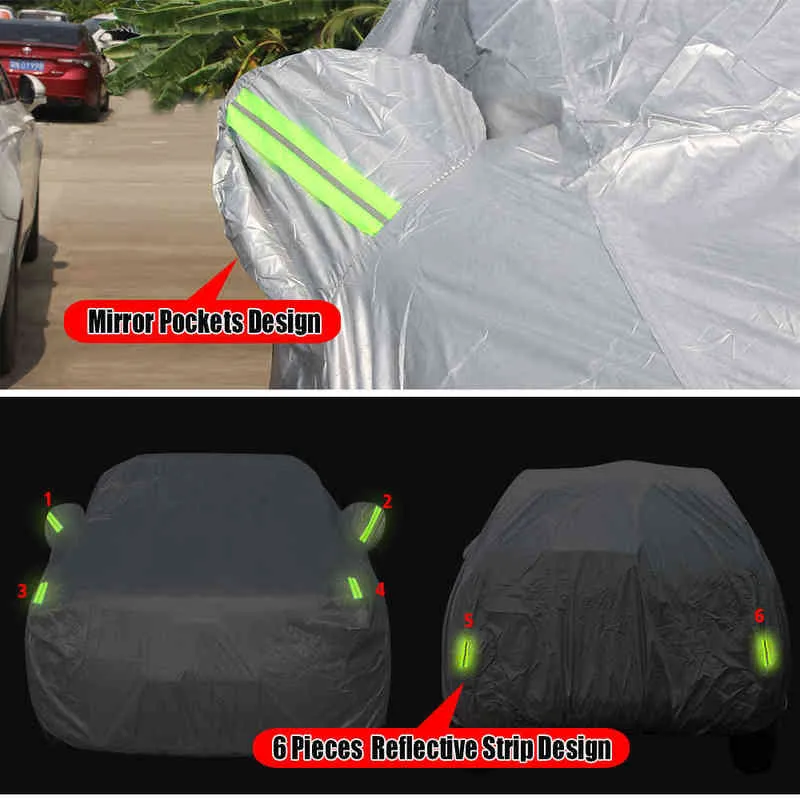 Jeep Grand Cherokee SUV 안티 UV 태양 그늘 비 눈 보호 커버 먼지 방진 h220425231R을위한 야외 자동차 커버