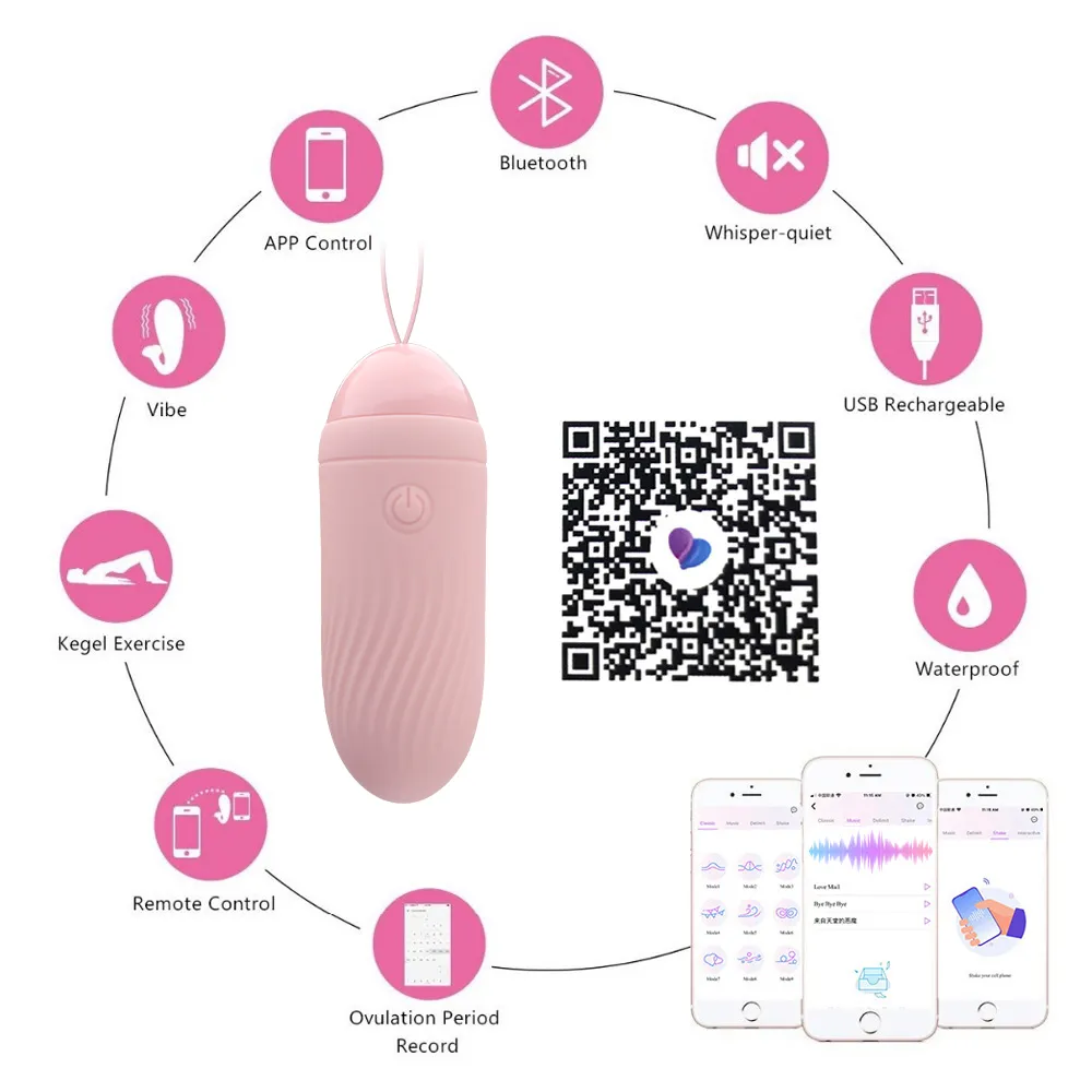 Вагинальный массажер Bluetooth Control Sexy Toys для женщин 10 режимов вибрации вибрации яиц стимулятор для взрослых продуктов для взрослых продуктов