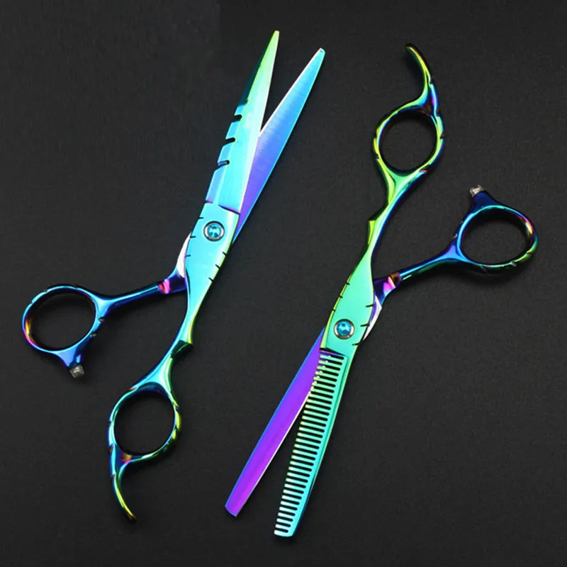 Профессиональная Япония 440C 6 '' Зеленые ножницы для волос Резка Парикмахерская Makas Highcut Thinning Nears Вырезать ножниковую парикмахерскую 220317