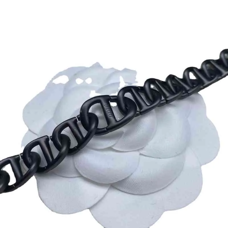 Outlet 2022 NUEVA Carta Collar gris Estilo para mujeres Cadena de cuello de alerta de latón