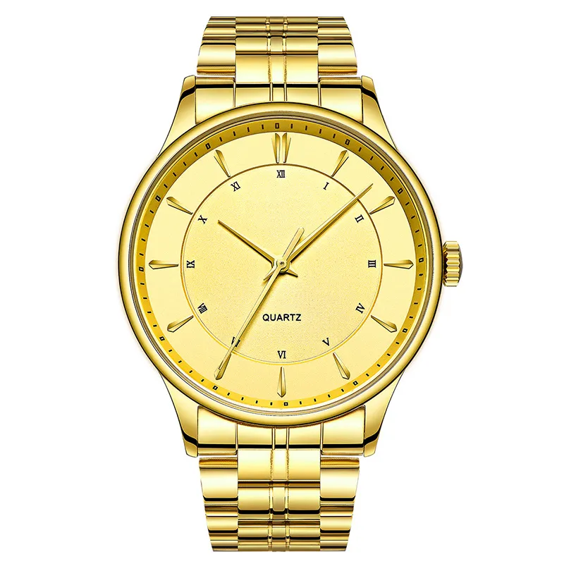 Kvarts klockälskare klockor kvinnor män par analoga klockor läder armbandsur mode casual guld