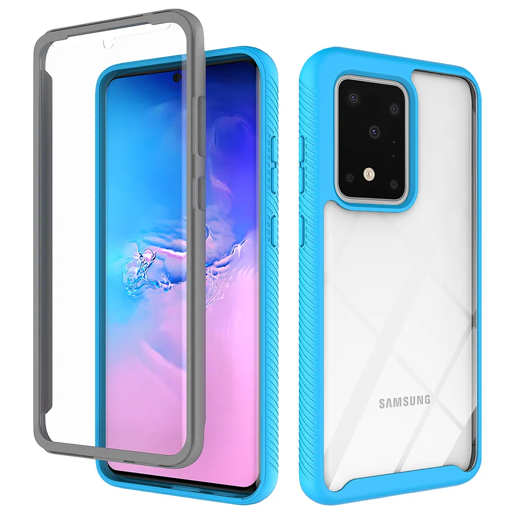 Rüstung Bumper Stoßdämpfung Hüllen für Samsung Galaxy Note20 Ultra S20 FE S10 S9 Plus A51 A71 2 in 1 transparente Schutzhülle