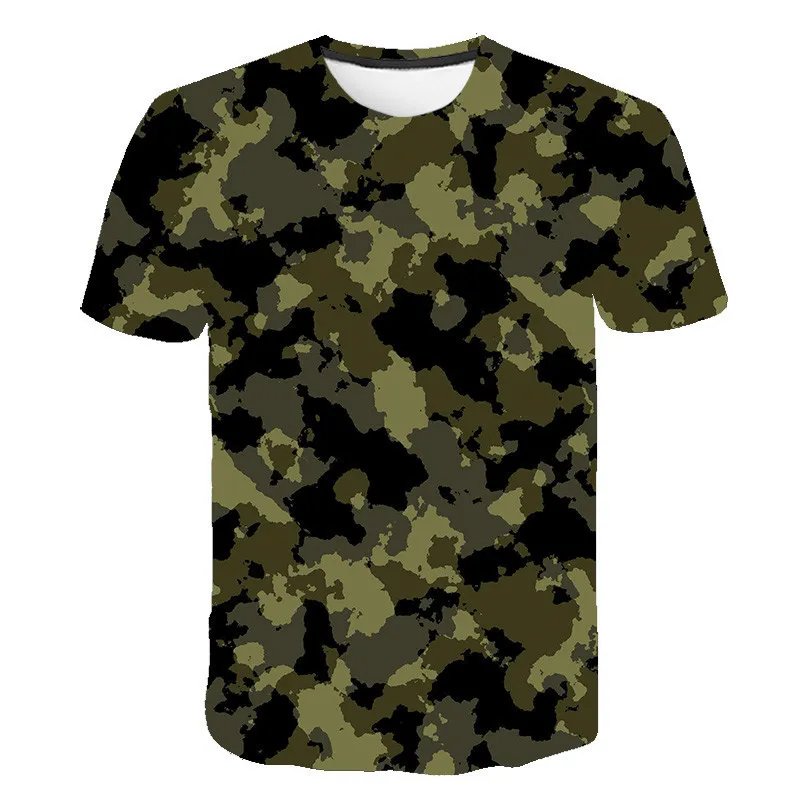 Camo T-shirt Camouflage Streetwear Männer Frauen Mode Übergroßen T-shirts Kinder Junge Harajuku Tees Tops Kampf Militär Armee Shirts 220608