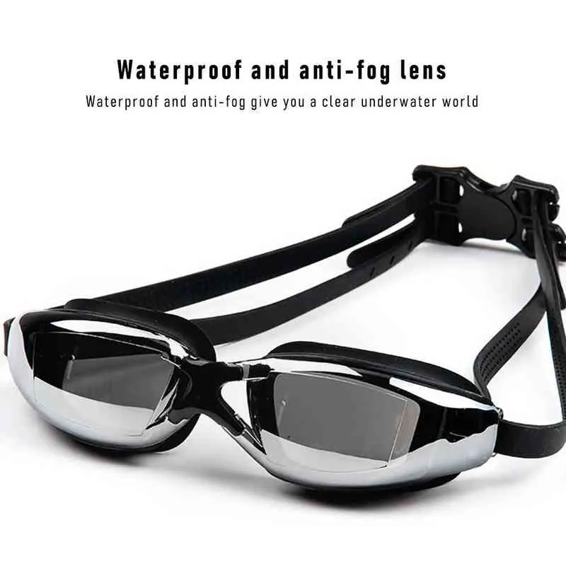 近視水泳ゴーグル防曇紫外線シリコーンダイビングメガネ男性子供スイミングプールメガネ眼鏡水着G220422