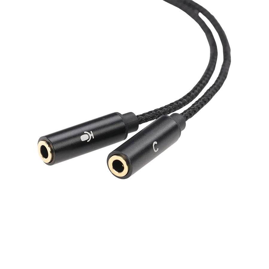 1 Stecker auf 2 Buchsen 3,5 mm AUX-Audio-Mikrofon-Y-Splitter-Kabel Kopfhörer-Adapterkabel