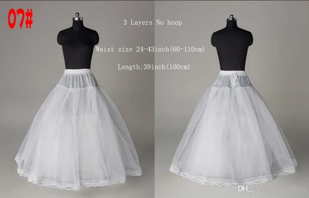 10 style bon marché une ligne de robe de boule blanche sirène de mariage jumeau de mariée jupons de mariée