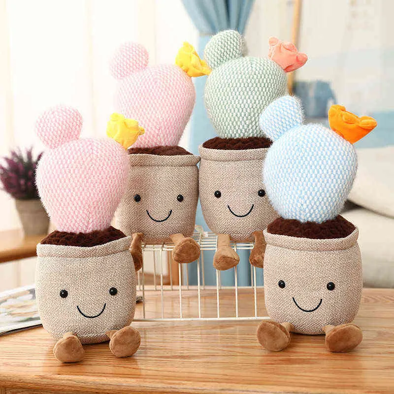 Cm Kawaii plantes en pot en peluche doux rempli Anime Simulation Cactus Bluebell fleur décor à la maison pour amis cadeaux J220704