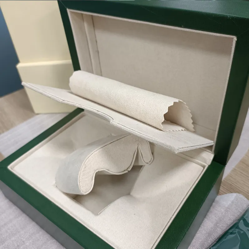 Mode Rolexables haute qualité vert boîte de montre cas sacs en papier certificat boîtes d'origine pour hommes en bois montres hommes sacs cadeaux A2199