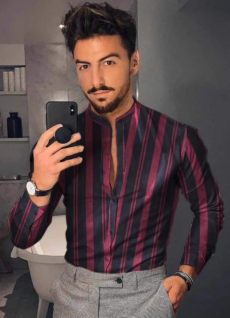 Męska koszula z długim rękawem Hawajski luksusowy przycisk Social Cardigan Bluzki Hurtownie Single Breasted Turn-Down Collar Broad 220322