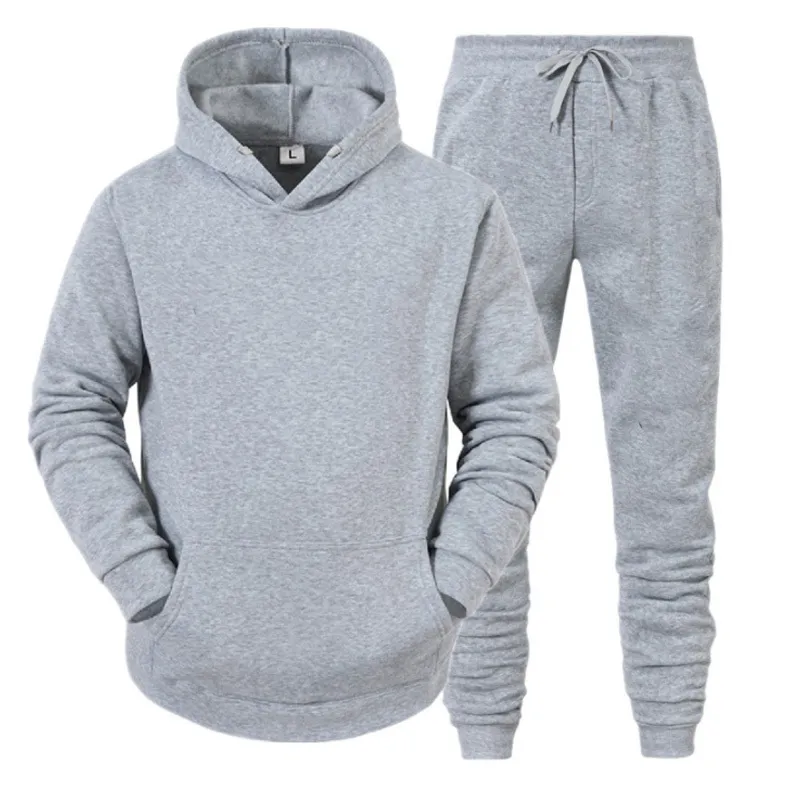 Man Hooded Sweatshirts and Man Pants Casual Mens Tracksuit Sportswear Autumn Winter Men Set Set Overdimensionerade Herrkläder 220813