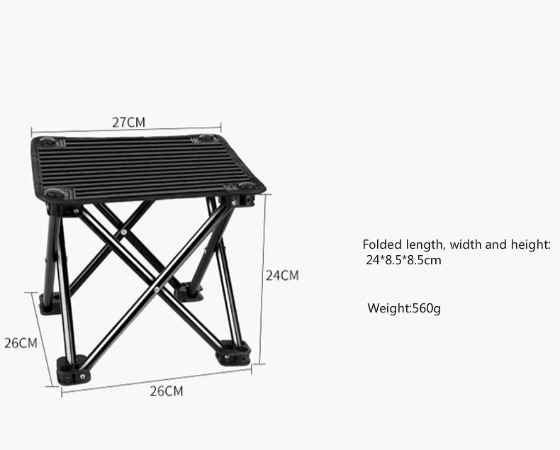 Fiskestol Folding Portable Multifunktionell avföring Små förtjockning Sittning Bakfickbelastning 150 kg 220531