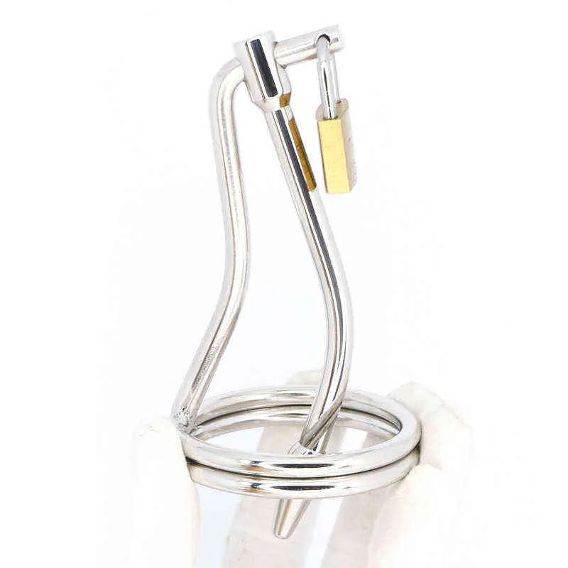 NXY Chastity Device New Bird Cage Stainless Steel Lock Metal Adult Toy Articles Men's Line Hollow 0416