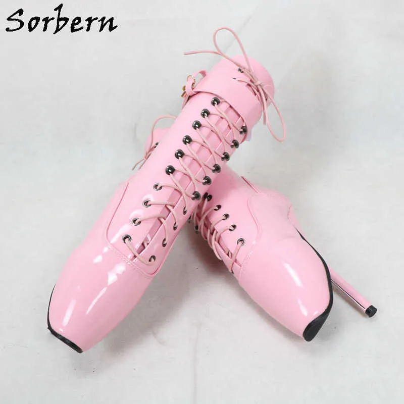 Sorbern 18CM talons bottes de ballet pour femmes BDSM chaussure grande taille dames bottes de fête couleur sur mesure